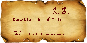 Kesztler Benjámin névjegykártya