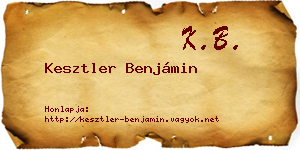Kesztler Benjámin névjegykártya