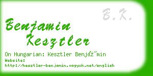 benjamin kesztler business card